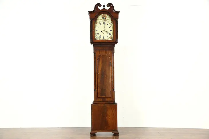 Scottish Georgian 1825 Antique Tall Case Grandfather Clock, Picken of Edinburgh