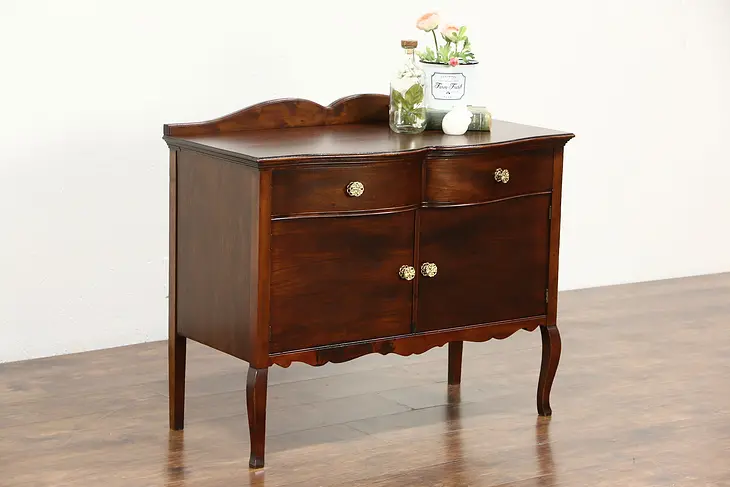 Low 1900 Antique Mahogany Chest, Hall or TV Console