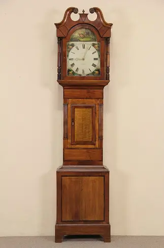 English 1790 Antique Georgian Tall or Long Case Grandfather Clock