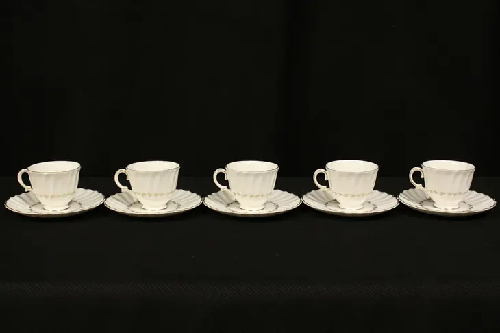 Royal Doulton Set of 5 Adrian China Expresso Cups & Saucers