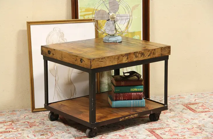 Brownberry Bakery Industrial Salvage Cart, Coffee Table