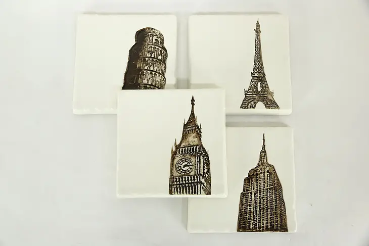 Architectural Landmark Boxed Set of 4 Coasters from Restoration Hardware