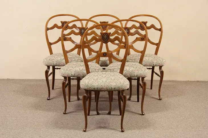 Set of 6 Italian 1940 Vintage Dining Chairs