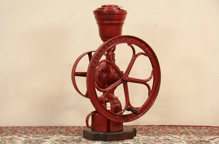 Coffee Grinding Mill, Fairbanks Morse 19 1/2" Wheel 1890 Antique
