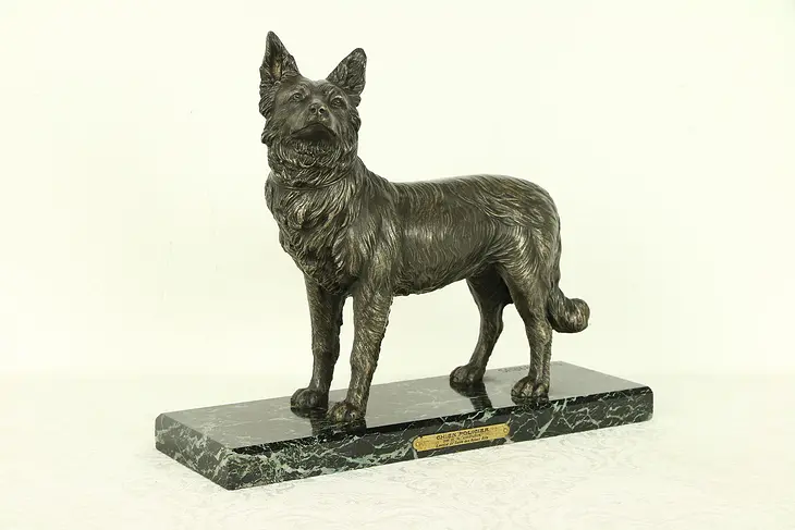 Chien Policier, Police Dog Bronze Sculpture, Signed Chiparus #30448