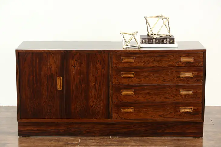 Midcentury Danish Modern 60's Vintage Rosewood Sideboard or TV Console Cabinet
