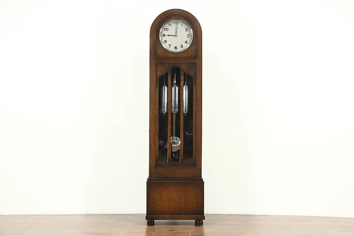 Oak 1925 Grandfather or Long Case Clock, Westminster Chime, Germany