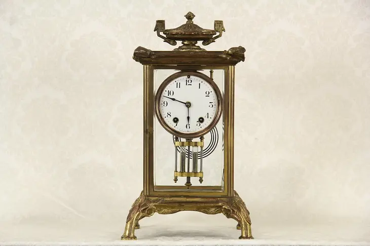 Seth Thomas Bronze 1900 Antique Crystal Regulator Clock