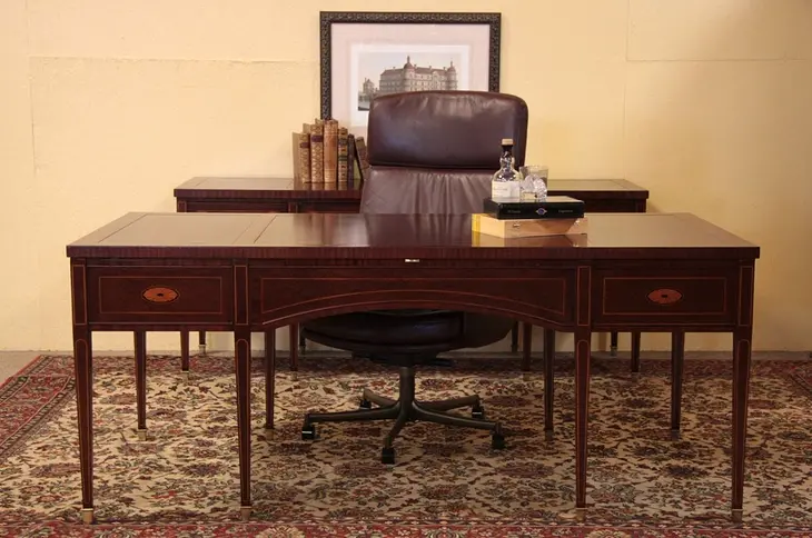 Stuart Executive Writing Desk, Leather Tops