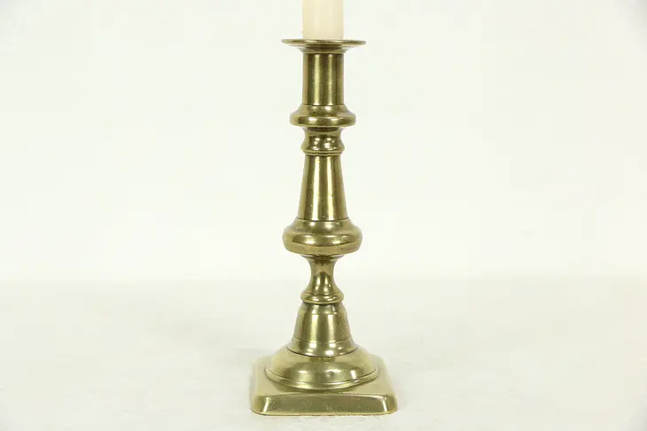 Brass 1850 Antique Candlestick, England