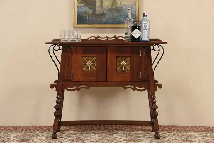 Spanish Colonial Console, Server or Bar Cabinet