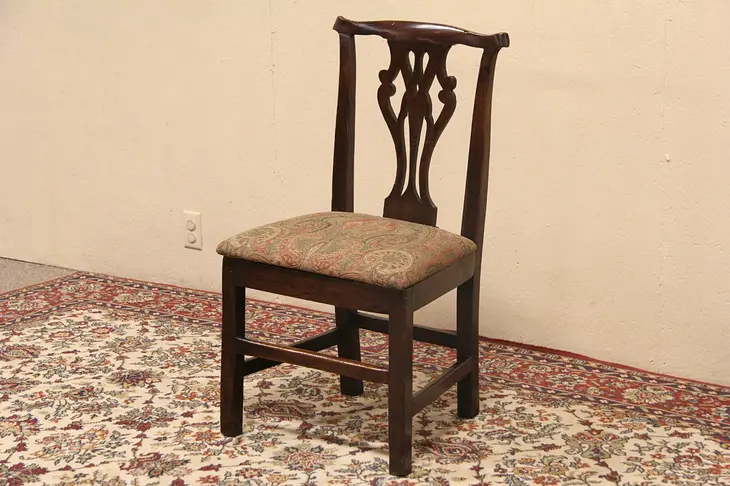 Georgian Chippendale 1800's Antique Side or Desk Chair