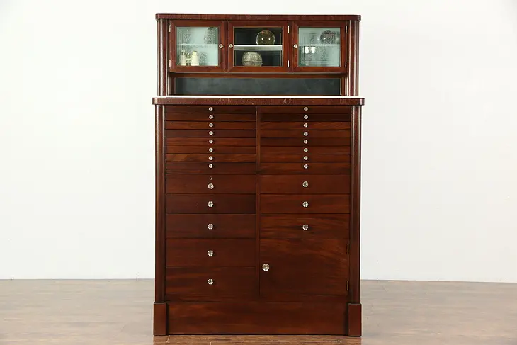 Dentist Cabinet, 24 Drawer Mahogany Antique 1915 Dental or Collector