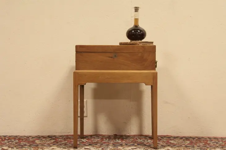 Chairside Table made from 1860 Lap or Travel Desk