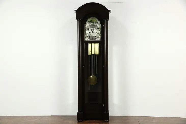 Elliot Grandfather Long Case 1900 Antique Tubular Chime Clock Sold by Herschede