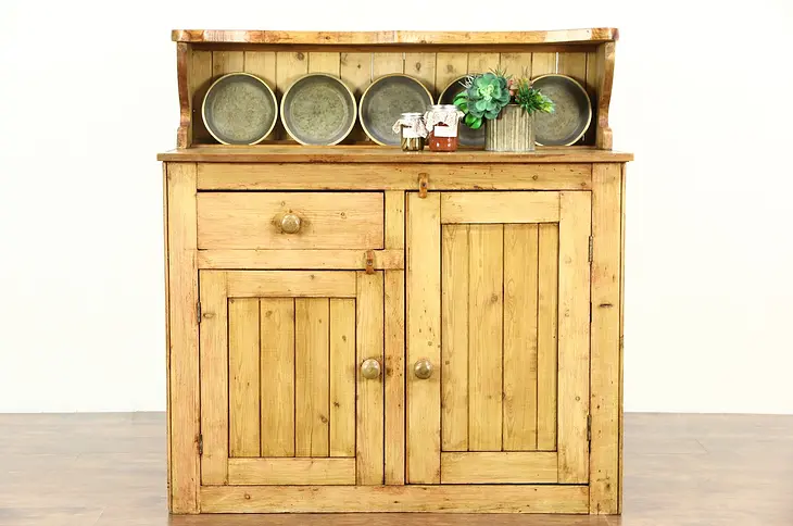 Irish Country Pine 1900 Antique Server, Sideboard or Cupboard