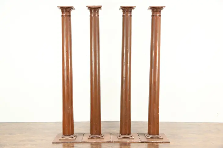 Set of 4 Antique 1920 Pine 81" Architectural Salvage Columns