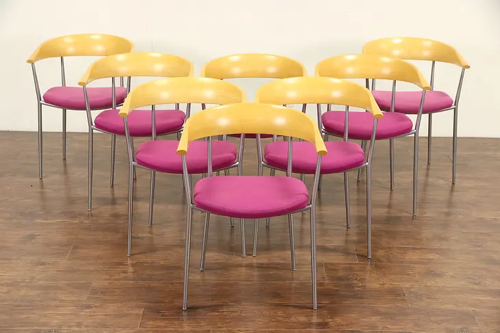 Set of 8 Midcentury Modern Style 1970's Vintage Dining Chairs, Bondo Gravesen