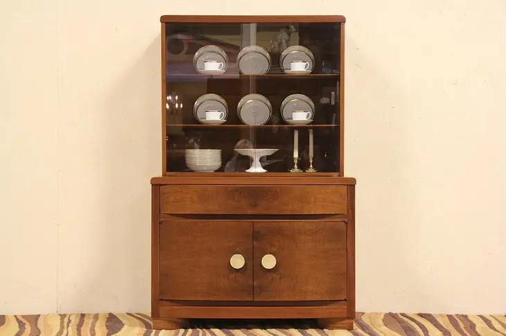 Midcentury Modern 1955 Vintage China Cabinet or Bookcase
