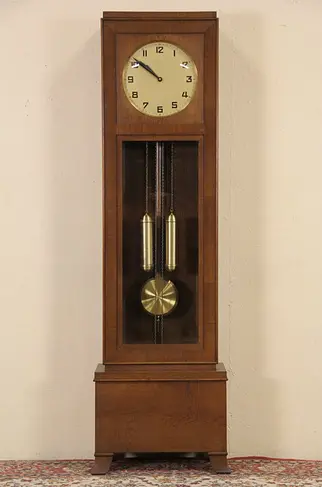 German Tall Case Oak 1920 Grandfather Clock