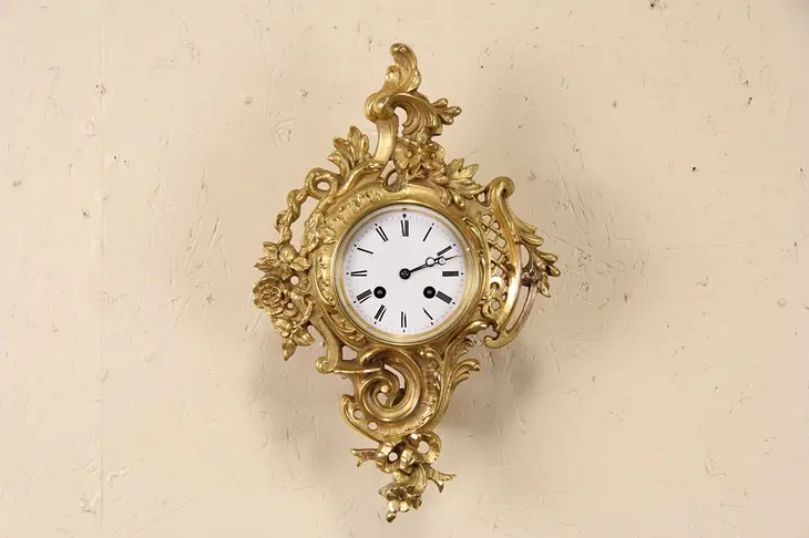 French Bronze Cartouche Clock 1890 Doumoulinneuf Paris