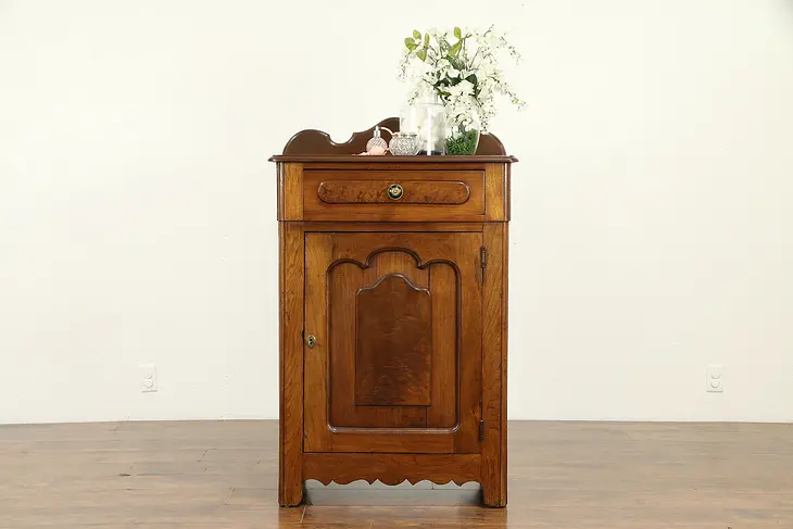 Victorian Antique Walnut Jelly Cupboard or Bath or Linen Cabinet #31809
