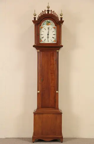 Cherry Vintage Westminster Chime Grandfather Tall Case Clock
