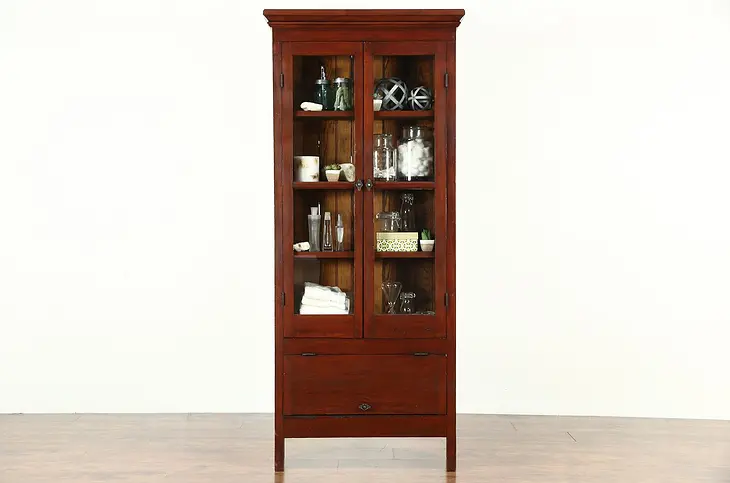 Hires Root Beer Cabinet, 1890's Antique Hand Planed Redwood