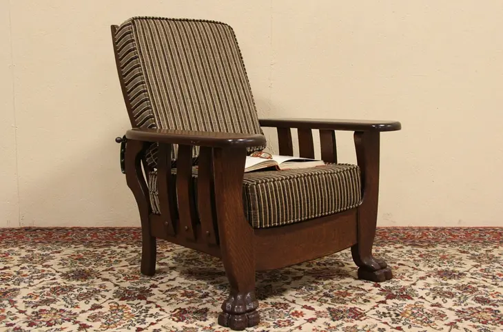 Oak 1900 Antique Morris Recliner Chair
