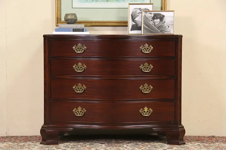 Baker Historic Charleston Vintage Mahogany Bowfront Chest or Dresser