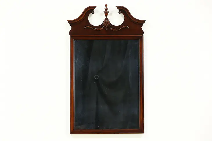 Traditional Georgian Vintage Mirror with Pediment by Drexel