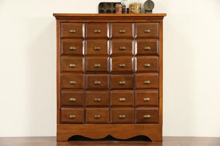 Country 24 Drawer Antique 1870 Cabinet