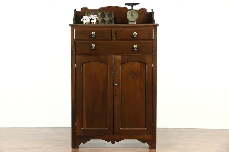 Victorian 1890 Antique Kitchen Pantry Jelly Cupboard
