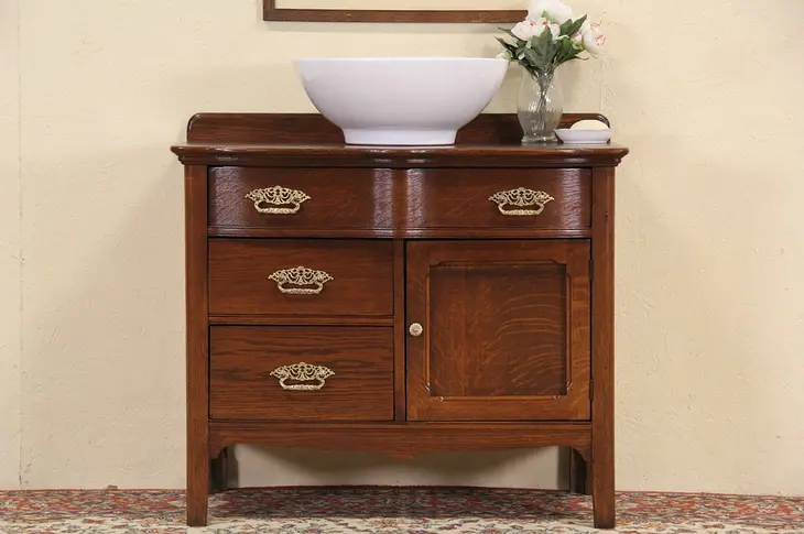 Oak 1900 Antique Dresser, Bedside Chest or Nightstand