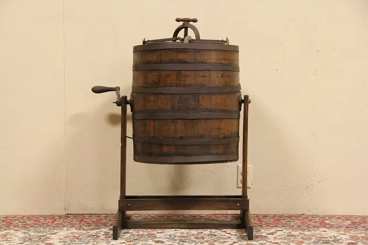 Barrel Butter Churn, Wapaconeta, OH 1900 Antique