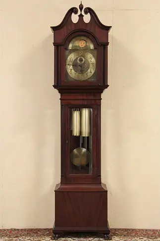 Colonial Long or Tall Case Grandfather Clock, Tubular Chimes