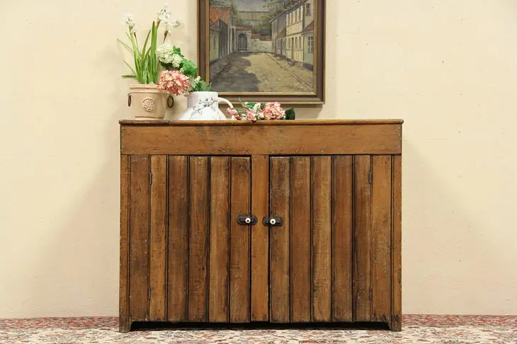 Country Pine Wainscoting Primitive Dry Sink