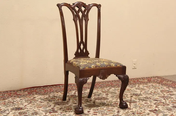 Georgian Chippendale Clawfoot Vintage Side or Desk Chair