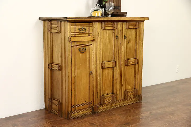 Country Butternut 1890's Antique Sideboard Server Cabinet