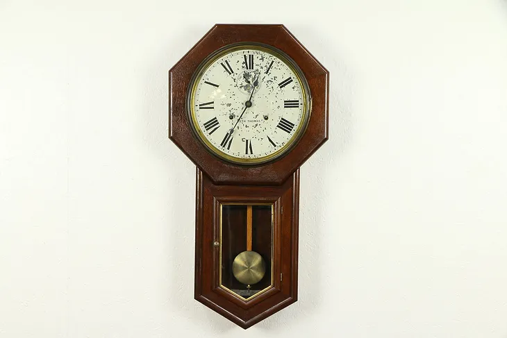 Seth Thomas Antique Schoolhouse 30 Day Wall Clock, All Original #32272