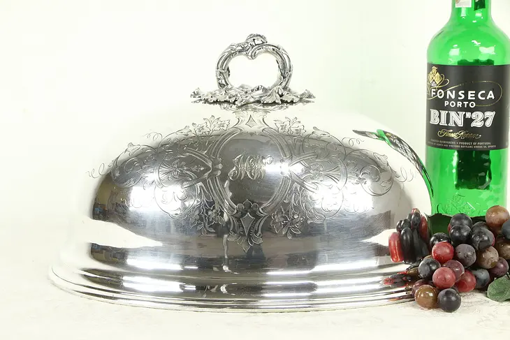 Victorian Antique English Silverplate Serving Dome or Cloche #32791