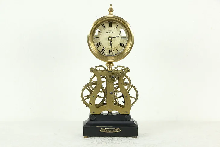 Da Vinci Anchiano Timeworks  Brass Museum Clock, Quartz Movement  #33447