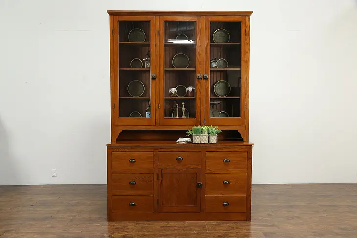 Country Pine Farmhouse Cabinet Antique Kitchen Pantry Cupboard #34855