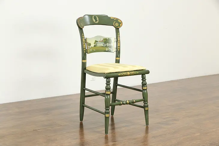 Washington Mt Vernon Painted Vintage Desk or Side Chair, New Upholstery #35078