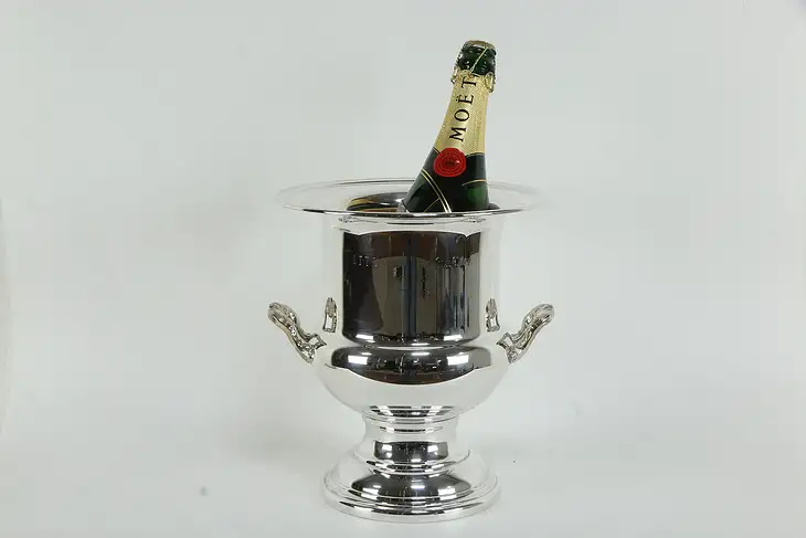 Champagne Ice Bucket, Inscription, Signed Oneida Silverplate #35386