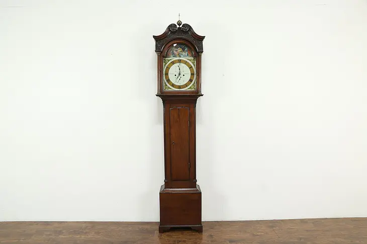 Georgian English Antique Tall Case Clock Belshazzar's Feast, Dixon Hexham #34062