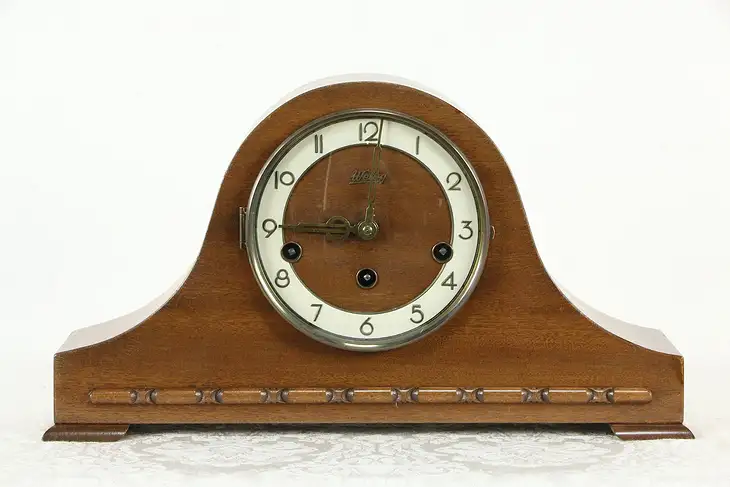 Art Deco German Vintage Mantel Clock, Westminster Chime, Welby  #35378