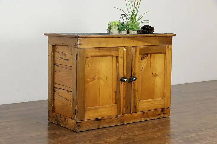 Country Pine Antique Farmhouse Kitchen Pantry Primitive Dry Sink #35021