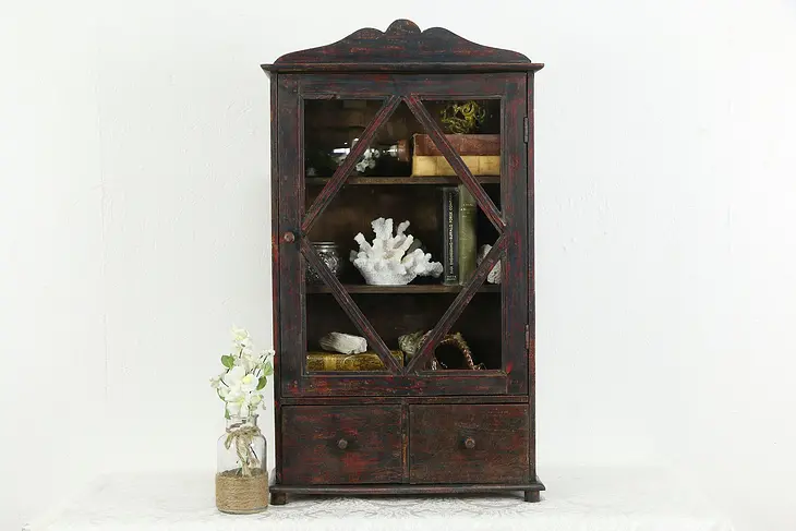 Farmhouse Distressed Medicine Chest, Hanging or Countertop Cabinet #36145