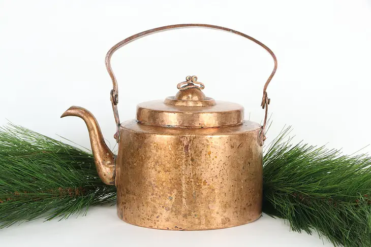 Copper Antique Dovetailed Farmhouse Scandinavian Tea Kettle #36219